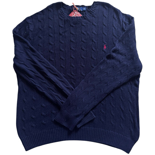 XXL Ralph Lauren Navy Cable Knit Jumper