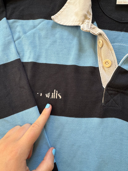 90's Medium O'Neills Shannon RFC Blue and Navy Rugby Shirt