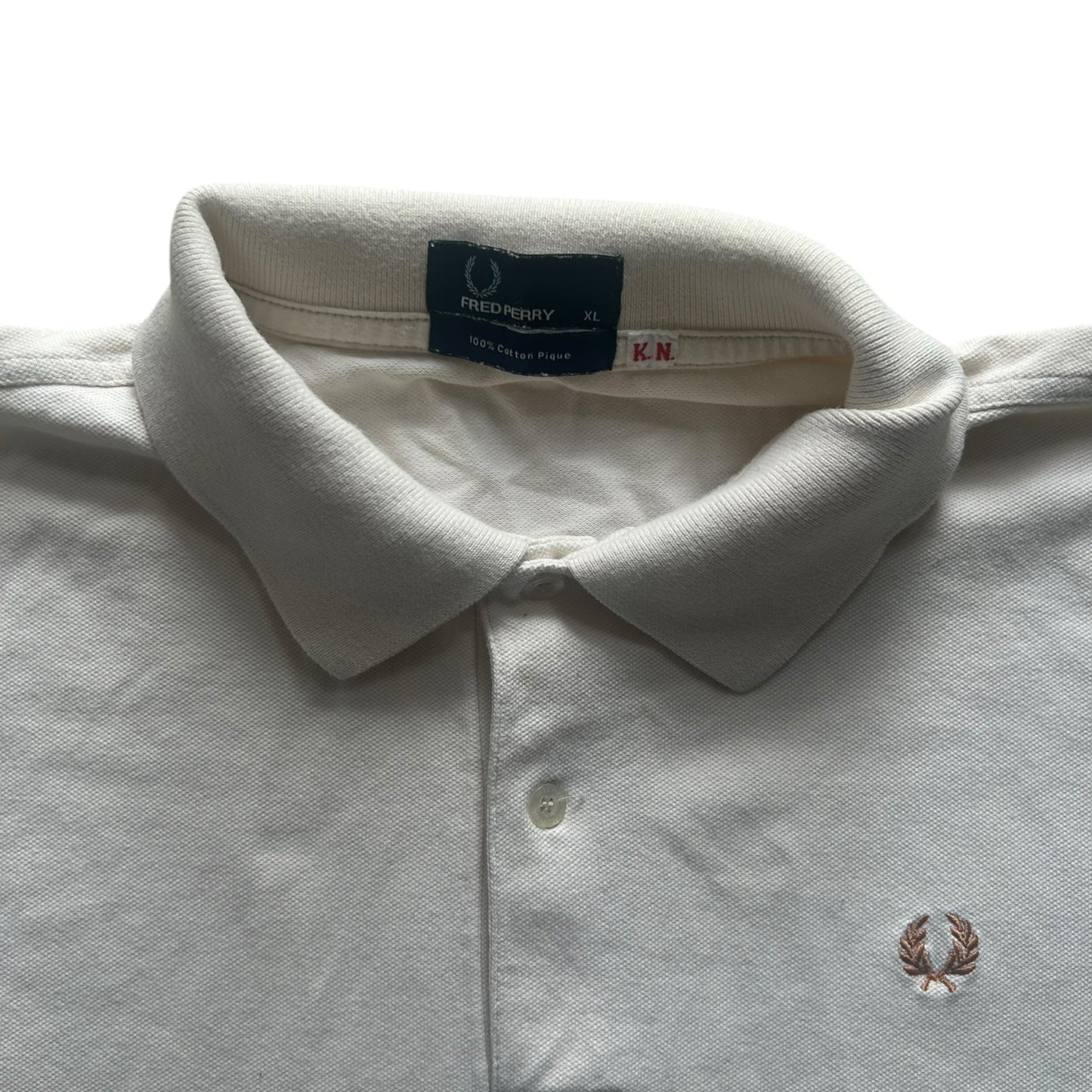 Extra large Fred Perry White Long Sleeved Polo Shirt