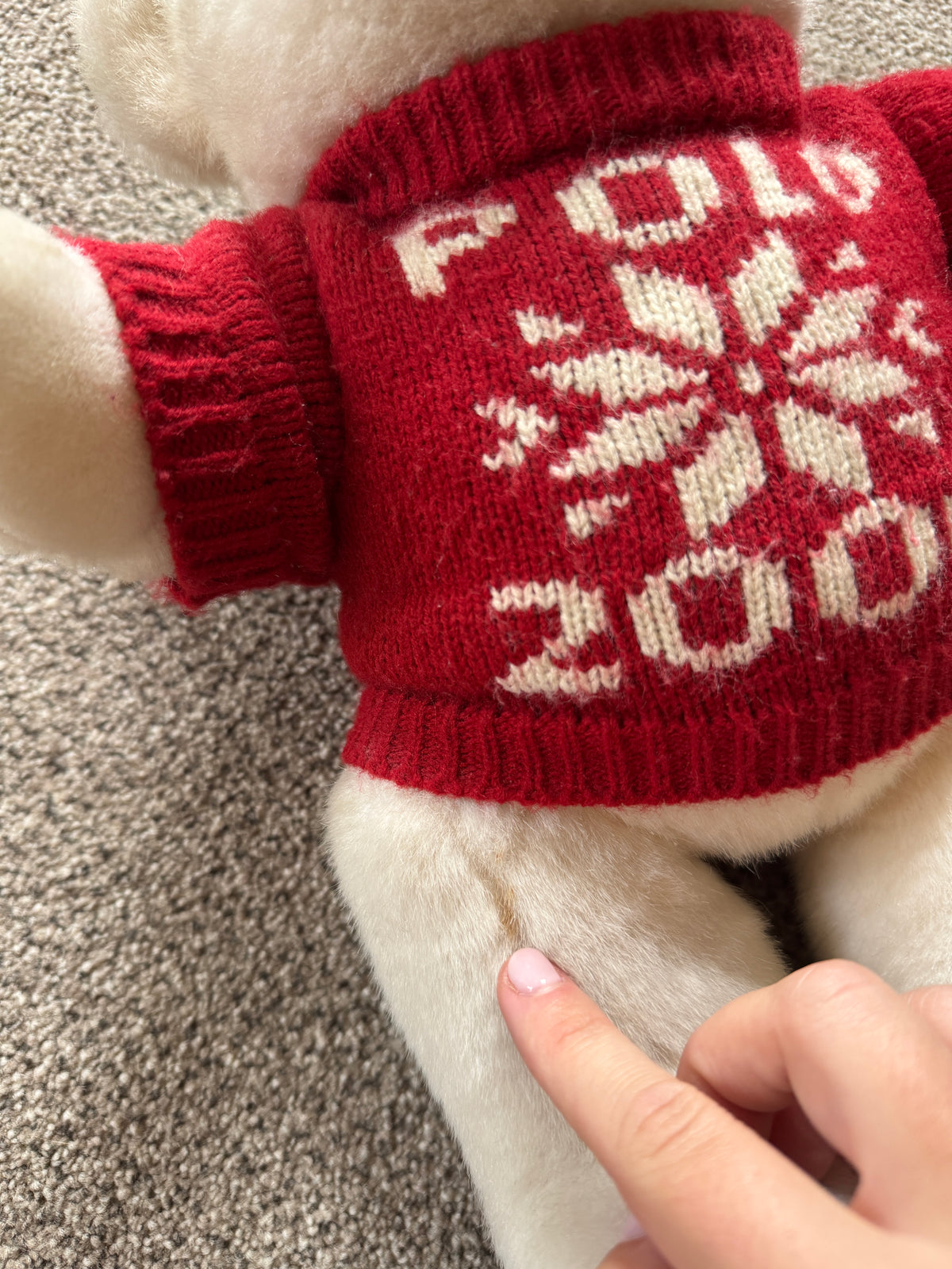 Ralph Lauren White Polo 2000 Teddy Bear With Red Jumper