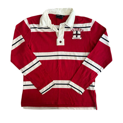 Medium Quebramar Red and White Striped Rugby Shirt