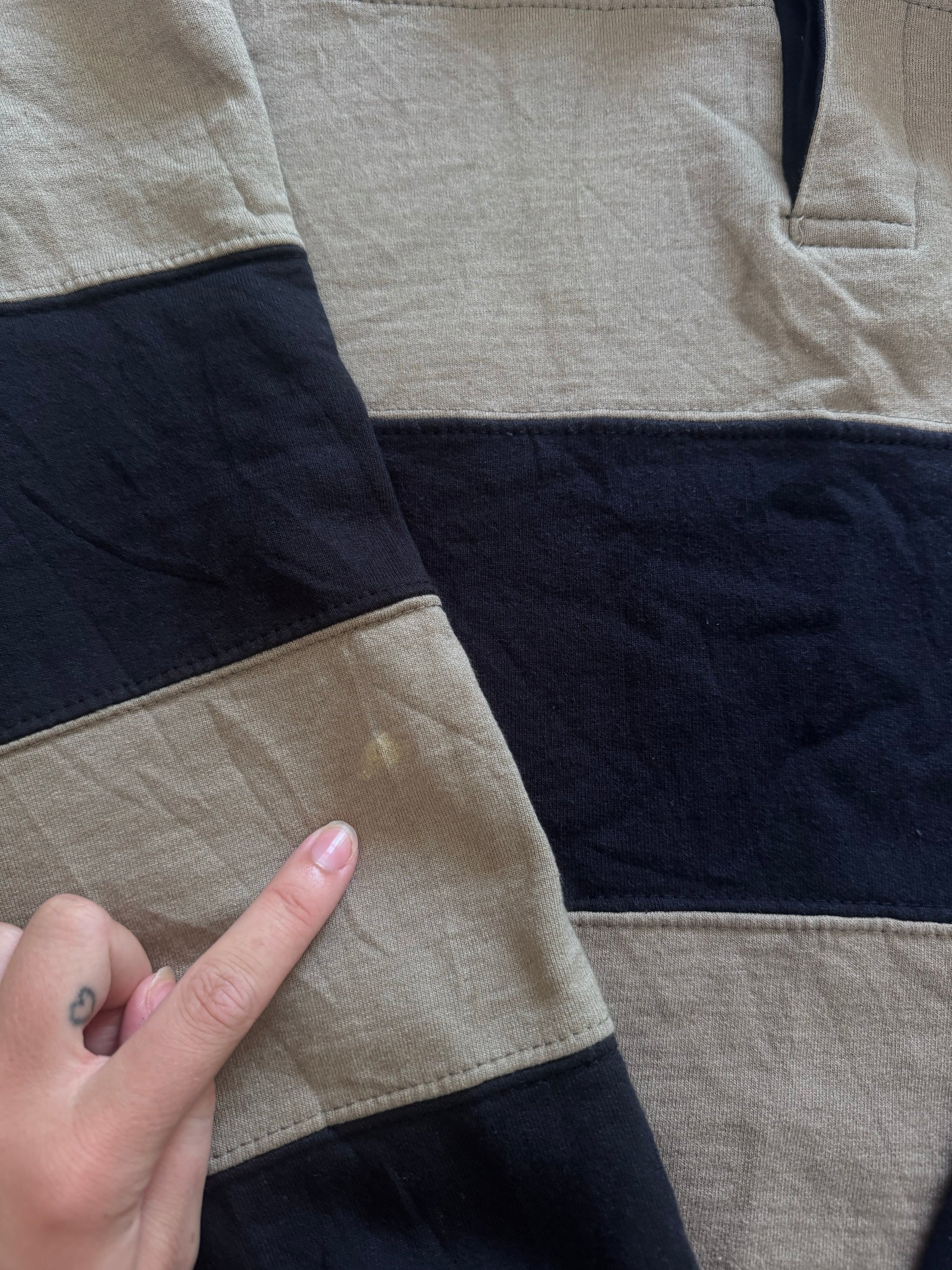Medium Sergio Vitti Navy and Beige Rugby Shirt