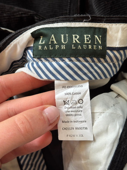 42/30 Ralph Lauren Black Corduroy Trousers