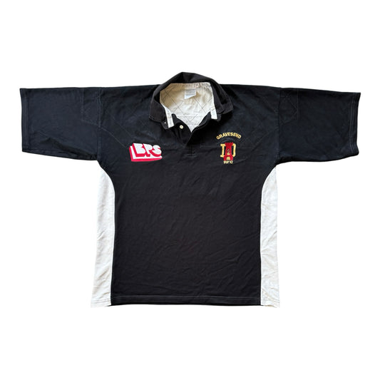 XXL Black Gravesend Short Sleeved Rugby Shirt
