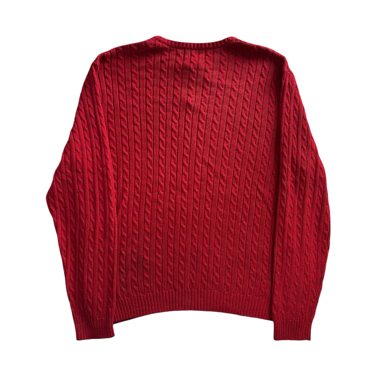 Large Chaps Red Cable Knit Jumper