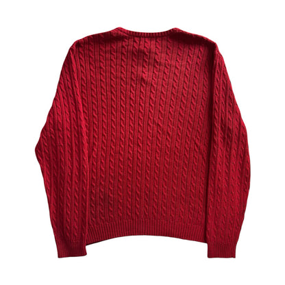 Large Chaps Red Cable Knit Jumper