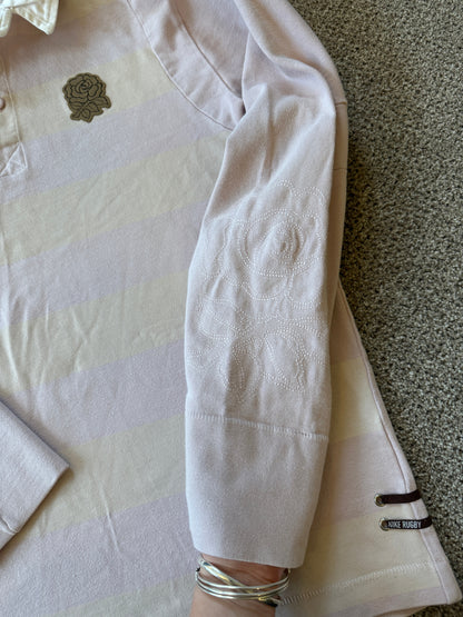 Medium Nike Pink and Cream England Rugby Shirt