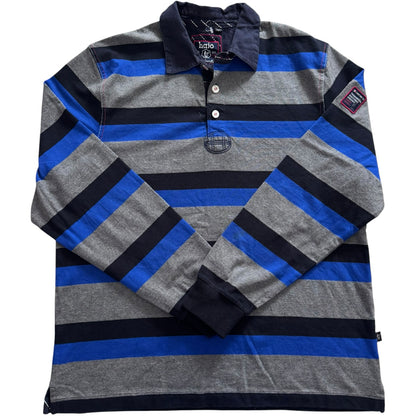Large Hajo Blue, Grey and Black Rugby Shirt