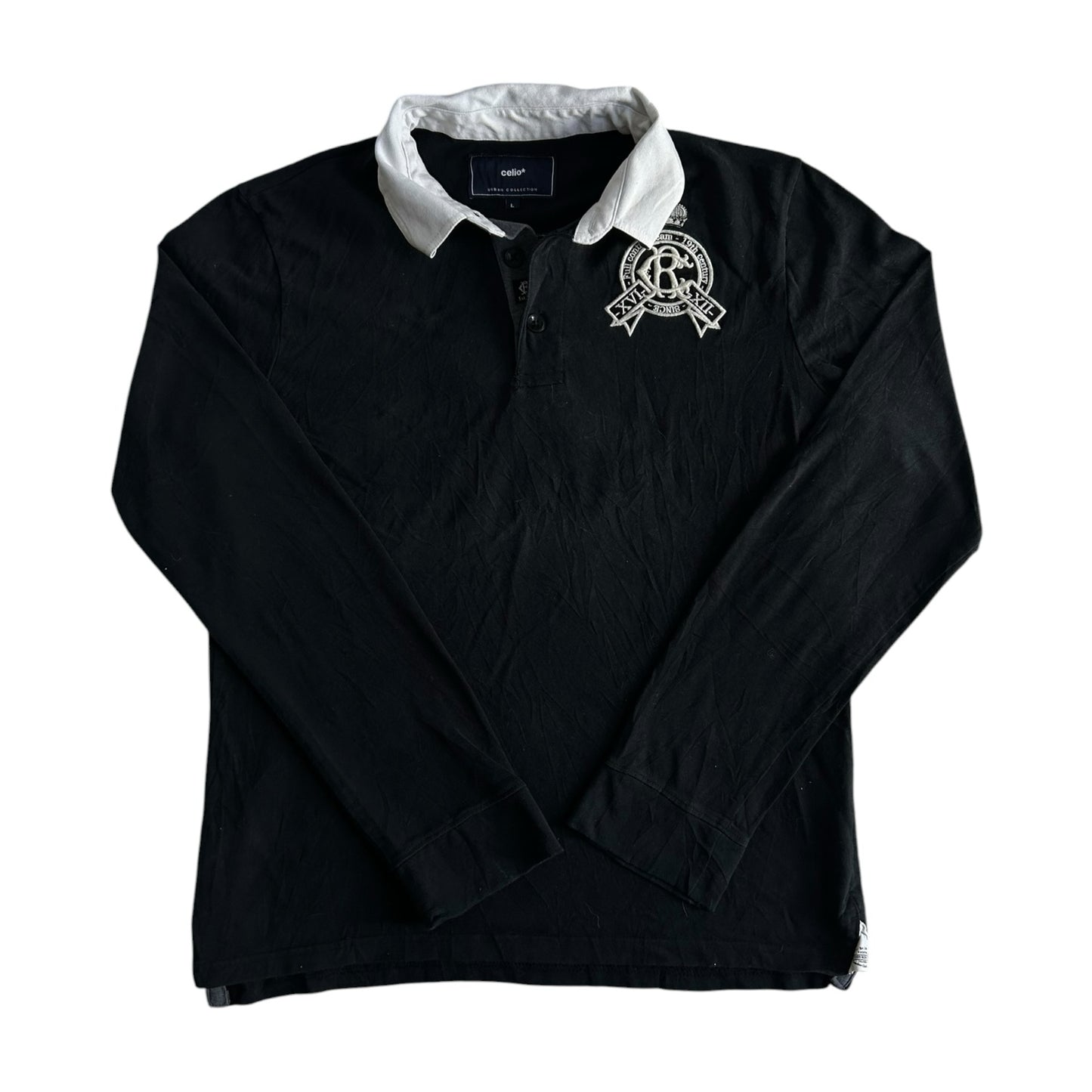 Large Celio Black Rugby Shirt