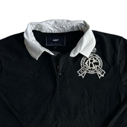 Large Celio Black Rugby Shirt