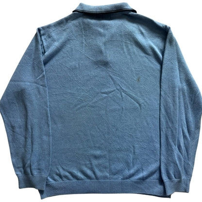 Large Chaps Blue Knitted Polo Shirt