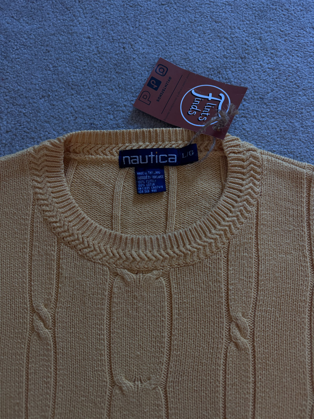 Large Nautica Yellow Cable Knit (more yellow in person)
