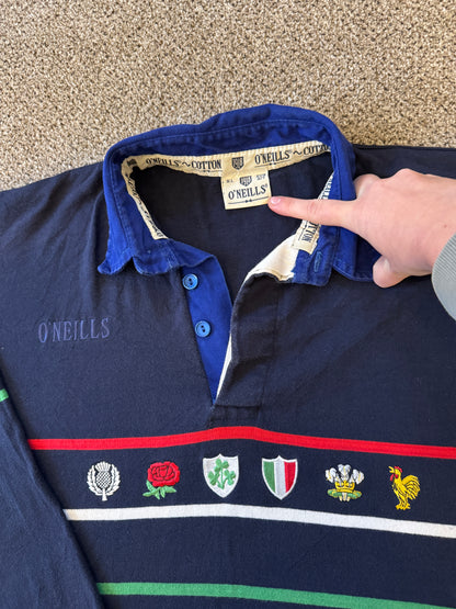 Extra large O'neills Navy Six Nations Rugby Shirt