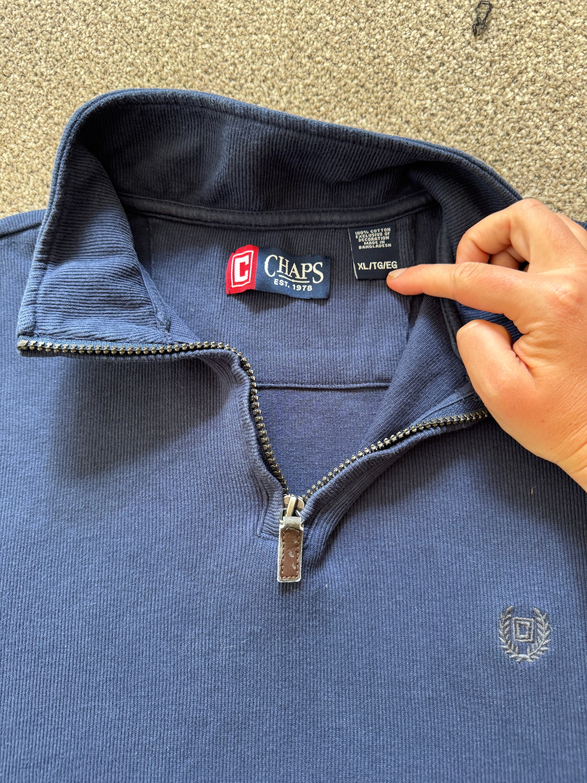 Extra large Chaps Navy 1/4 Zip