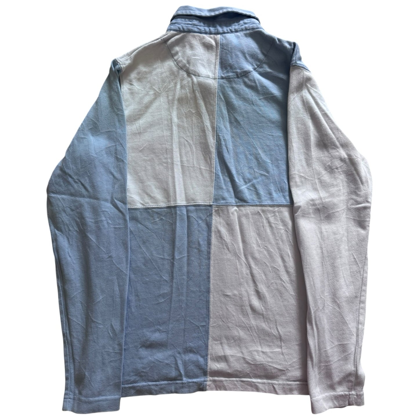 Woman's Medium Sacoor Blue and Cream Rugby Shirt
