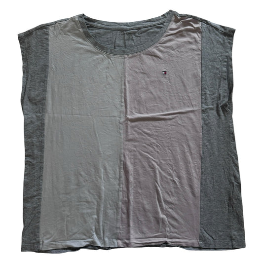 Woman's Large Tommy Hilfiger Grey, Pink and Cream Sleeveless T-Shirt