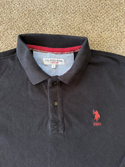 Small U.S. Polo Assn. Black Long Sleeved Polo Shirt
