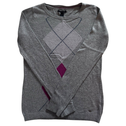 Small Tommy Hilfiger Grey Knitted Argyle Jumper