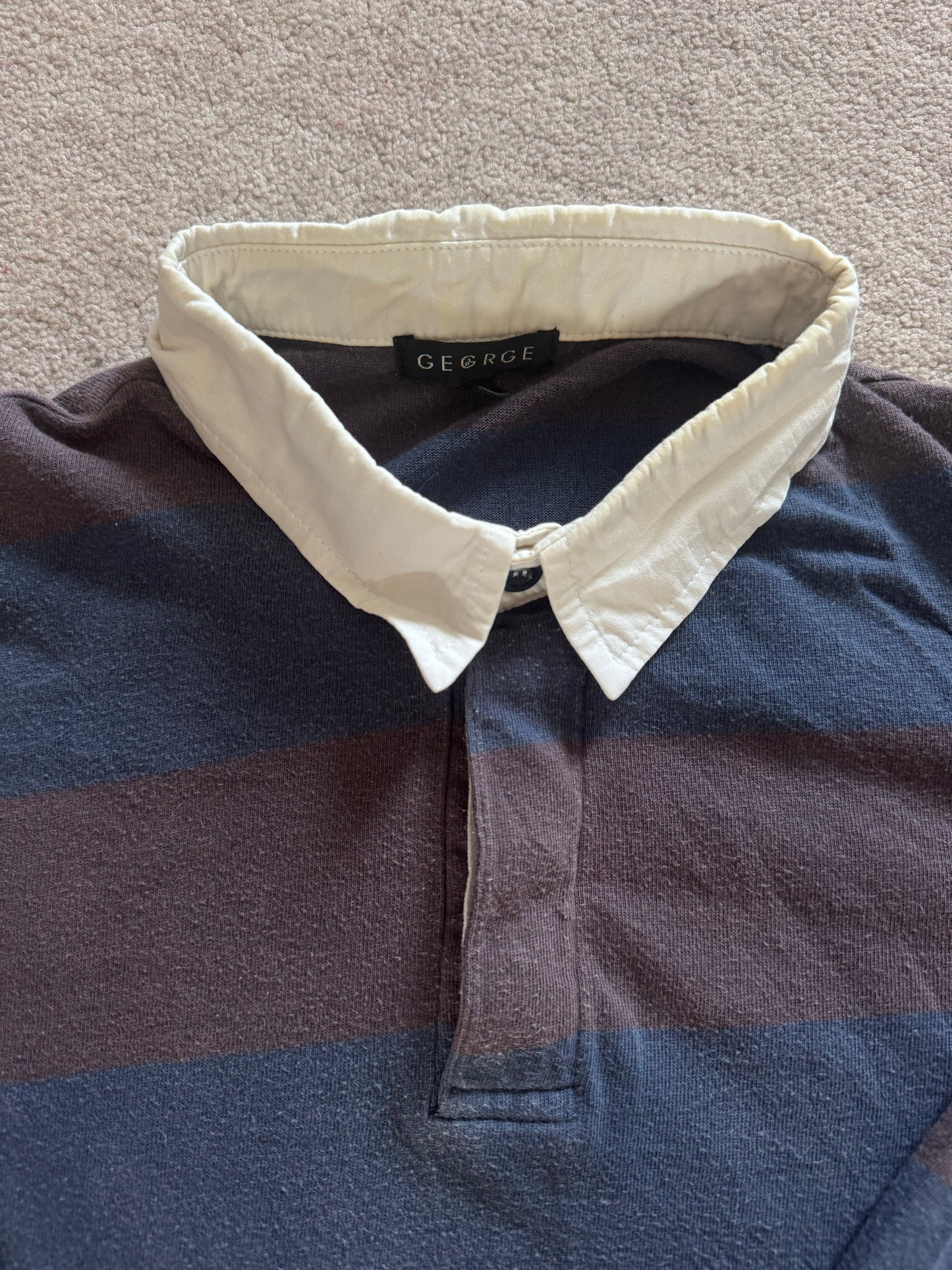 Medium George Navy and Brown Rugby Shirt