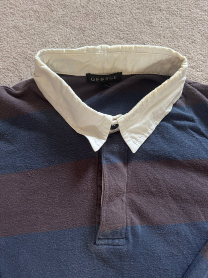 Medium George Navy and Brown Rugby Shirt