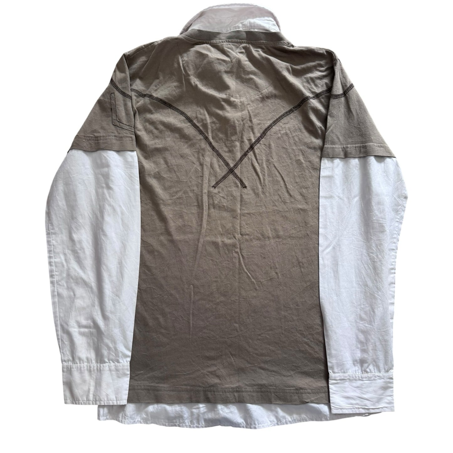 Large Clockhouse Brown with White Sleeves Rugby Shirt