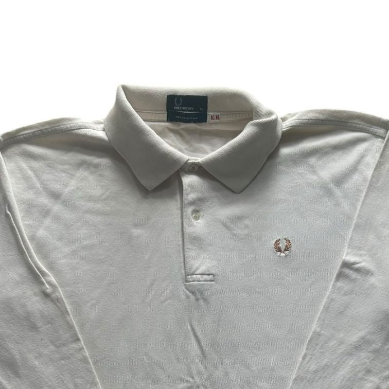 Extra large Fred Perry White Long Sleeved Polo Shirt