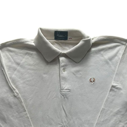 Extra large Fred Perry White Long Sleeved Polo Shirt