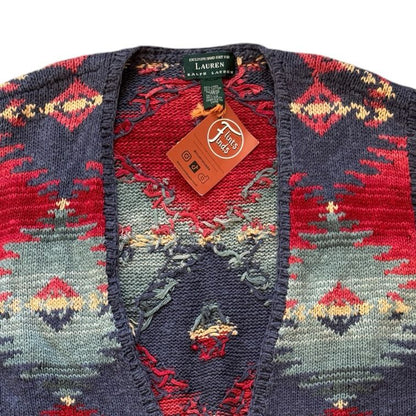 Woman's XXL Ralph Lauren Aztec Southwestern Hand Knitted Vest