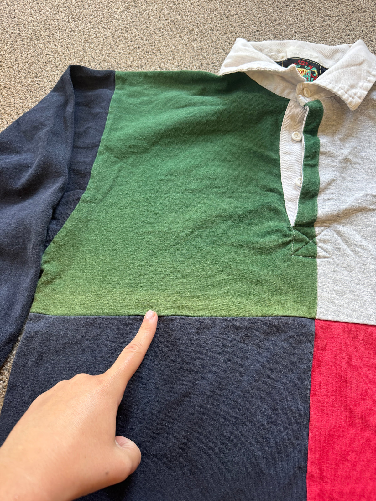 Medium Gotte Sport Navy, Red, Green and Grey Cricket Rugby Shirt