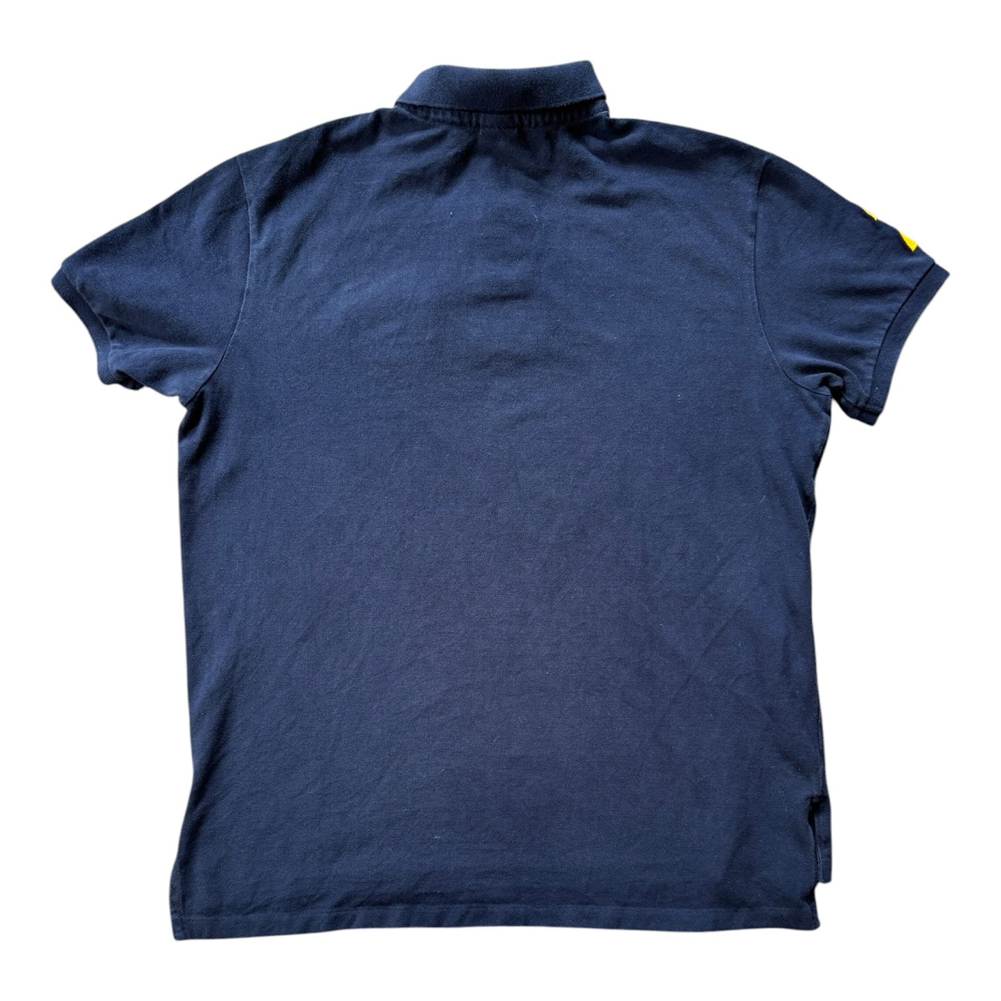 Large Ralph Lauren Navy and Yellow Big Pony Polo Shirt