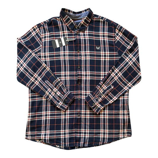 Brand New XXL Crew Clothing Navy Tartan Shirt
