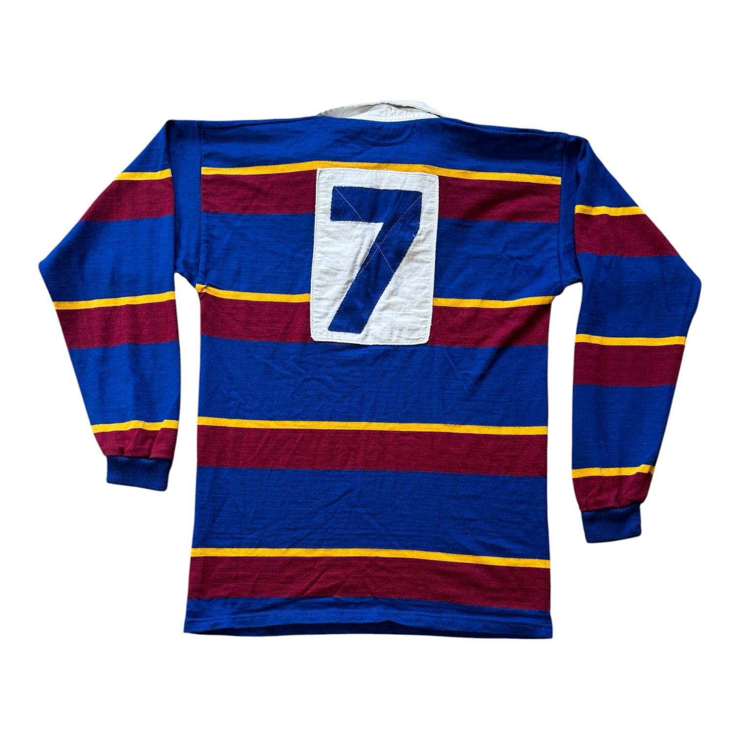Vintage 80s-90s XXL Adidas Blue, Red and Yellow Striped UL Rugby Shirt