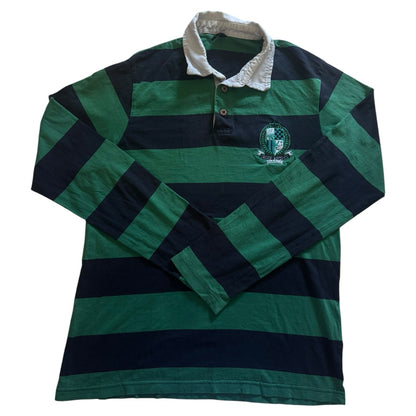 Medium Cropp Green and Navy Rugby Shirt