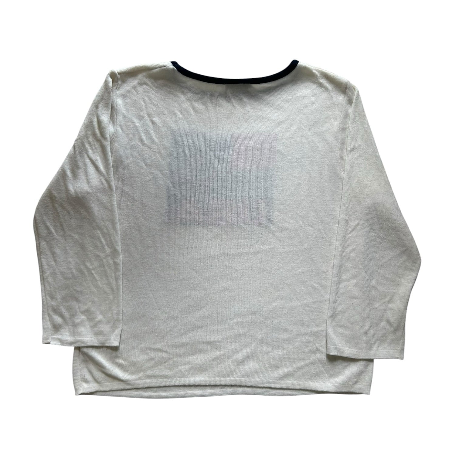 Woman's Large Faded Glory White USA Flag Knit Jumper