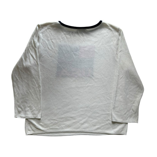 Woman's Large Faded Glory White USA Flag Knit Jumper