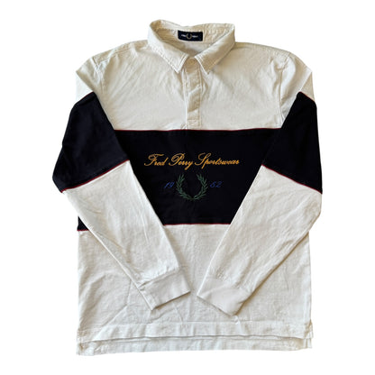 Large Fred Perry White Rugby Shirt