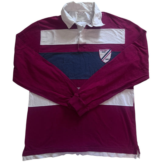 Medium Green Coast Red, White and Navy Rugby Shirt