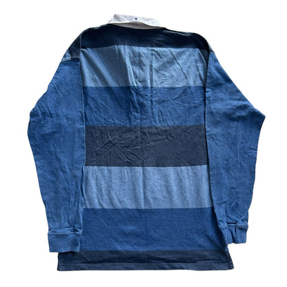 XXL Serge Blanco Blue Striped Rugby Shirt