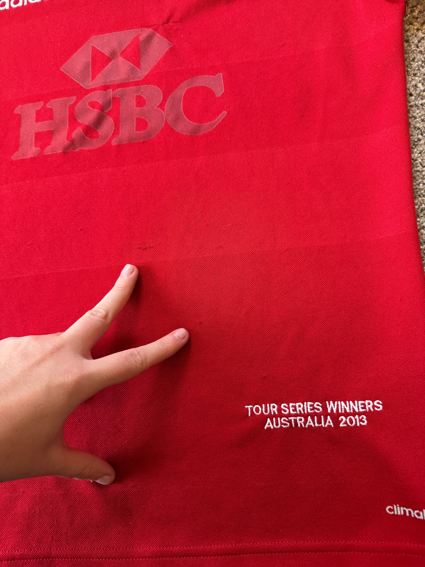 Small Adidas 2013 Lions Red Rugby Shirt