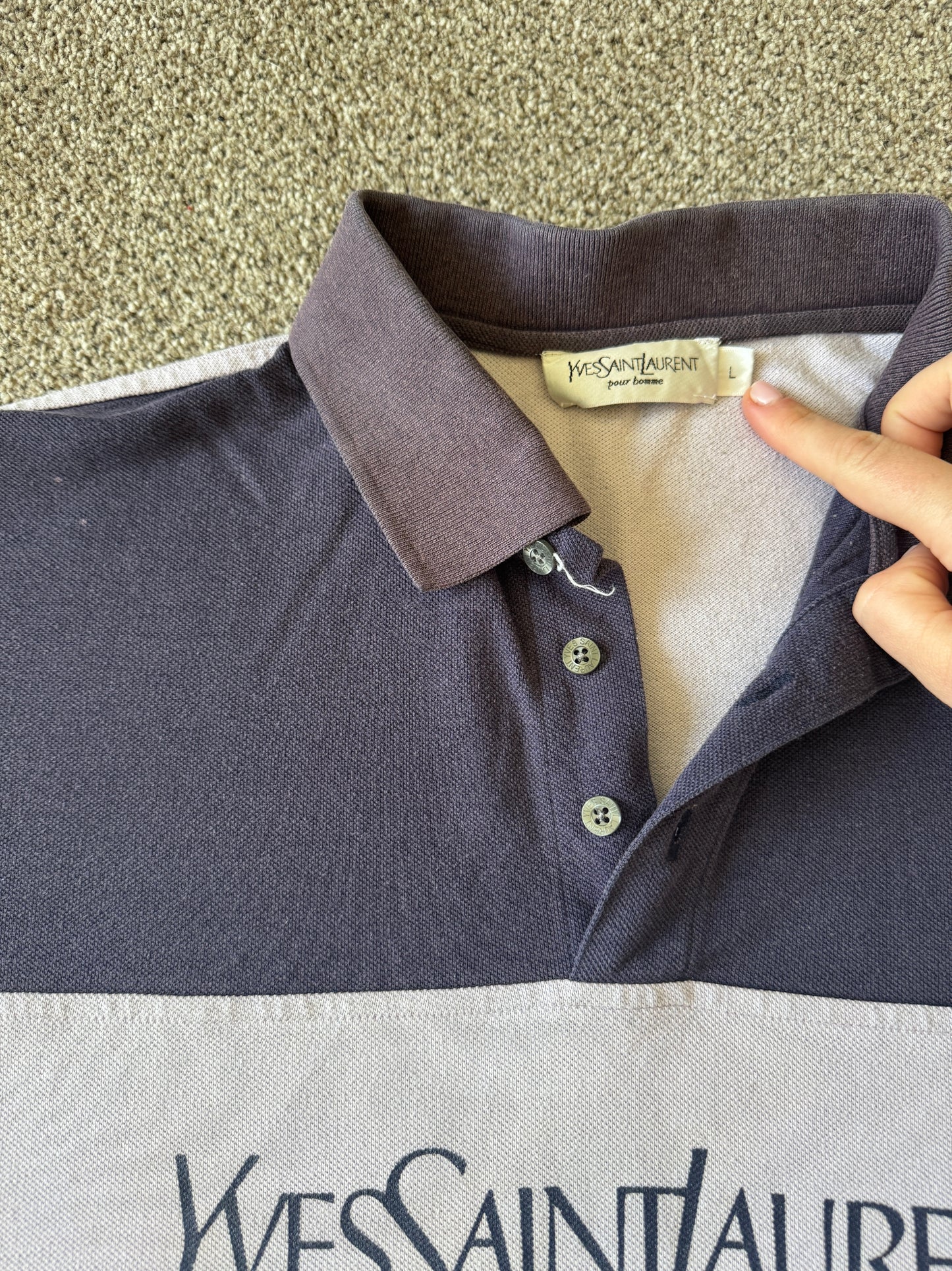 Large Yves Saint Laurent Light Pink Polo Shirt