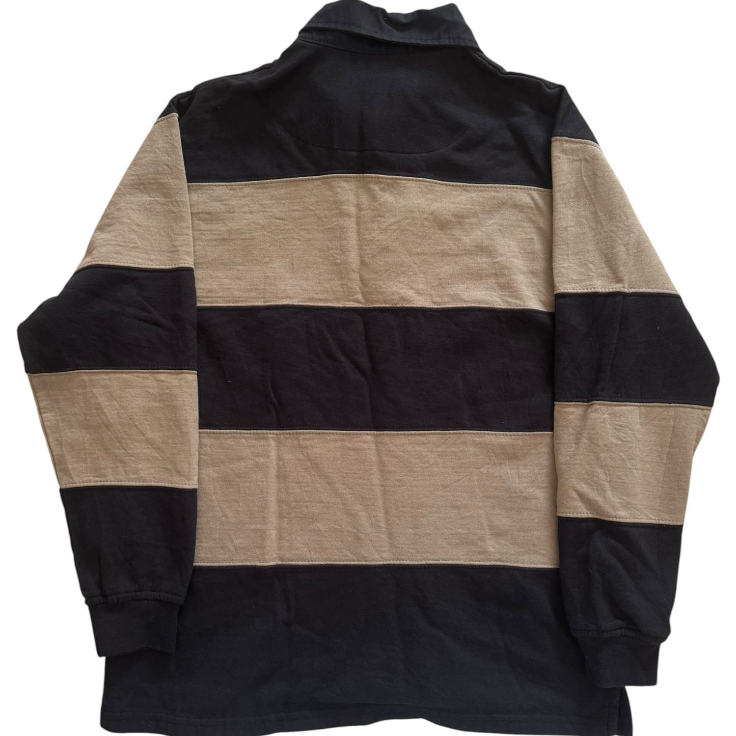 Medium Sergio Vitti Navy and Beige Rugby Shirt