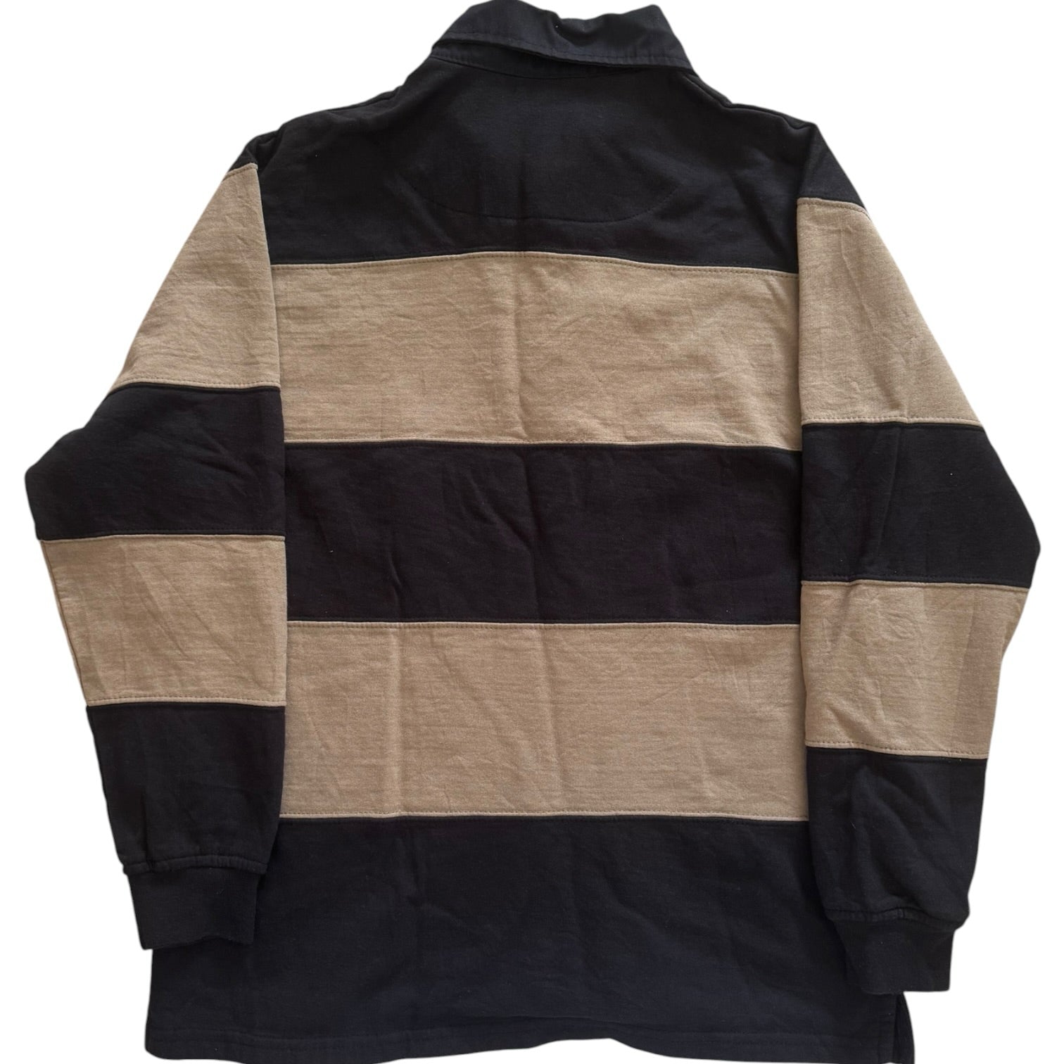 Medium Sergio Vitti Navy and Beige Rugby Shirt