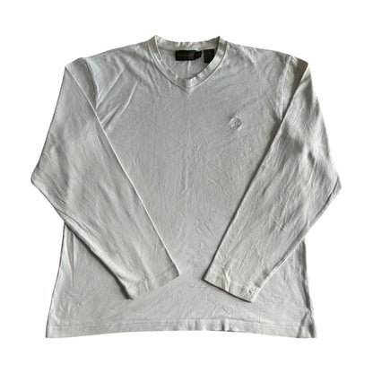 Medium Timberland White Thin V-Neck Sweatshirt