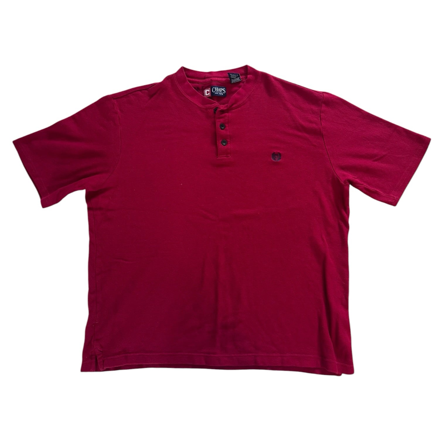 Large Chaps Red Henley T-Shirt