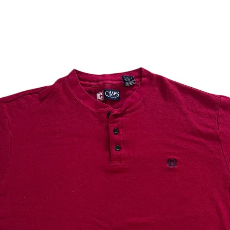 Large Chaps Red Henley T-Shirt