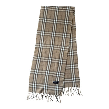 Burberry Light Beige/ Brown Lambswool Scarf