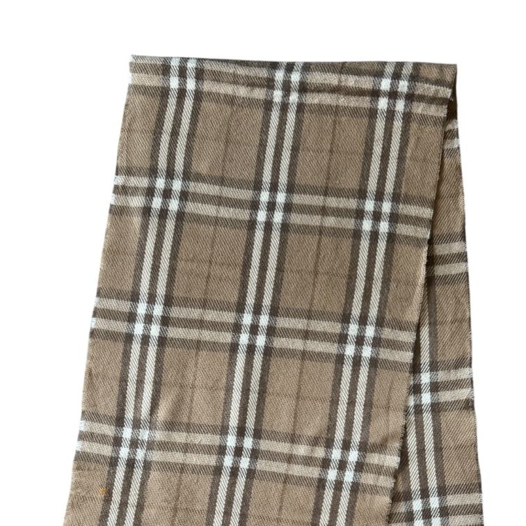 Burberry Light Beige/ Brown Lambswool Scarf