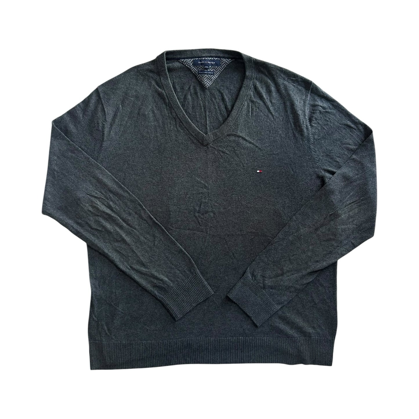 XXL Tommy Hilfiger Dark Grey V-Neck Knitted Jumper