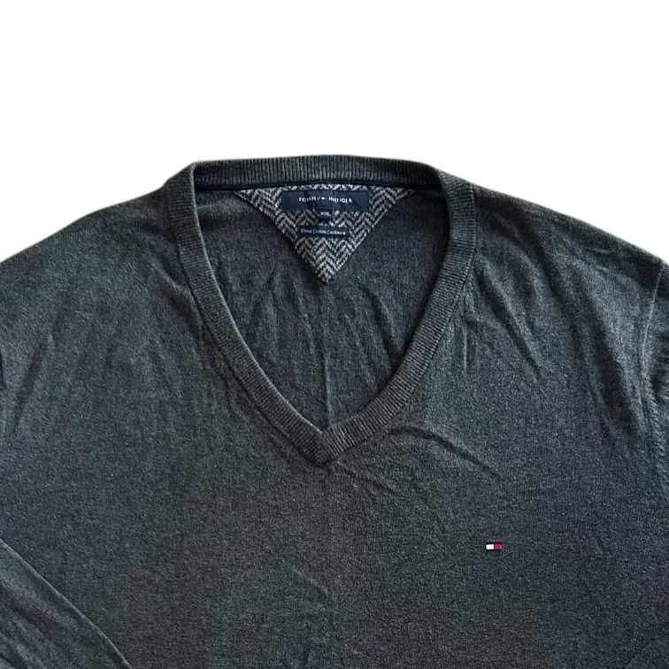 XXL Tommy Hilfiger Dark Grey V-Neck Knitted Jumper