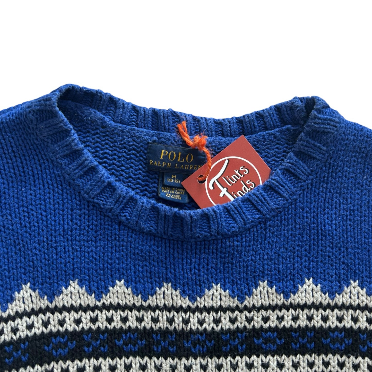 Aged 10-12 Ralph Lauren Blue and Black Knitted Jumper